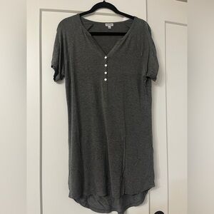 P.J. Salvage Gray Short Sleeve Night Shirt Slip Dress in Smoke Gray size medium